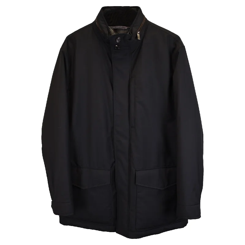 Ermenegildo Zegna Saharan Padded Jacket in Black Wool