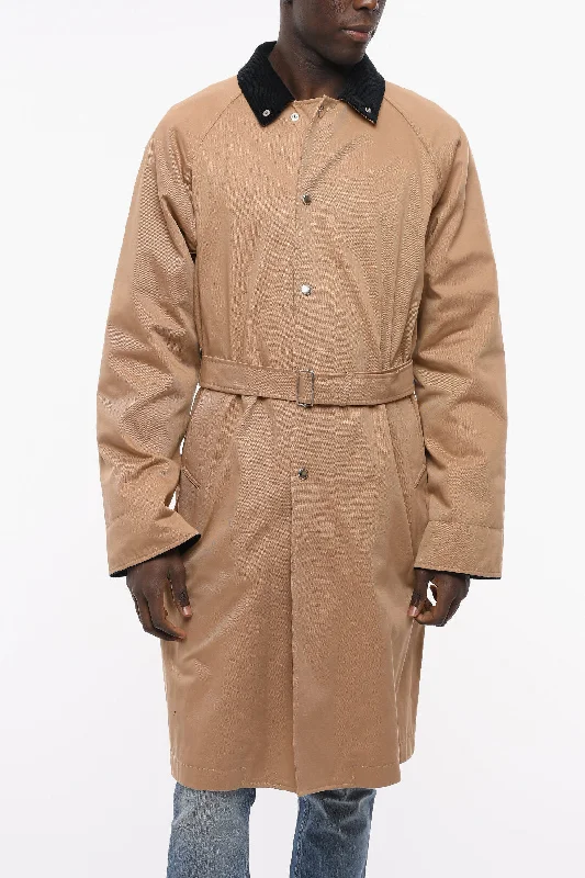 J.Press Unlined Single-breasted Coat with Velour Collar and Belt