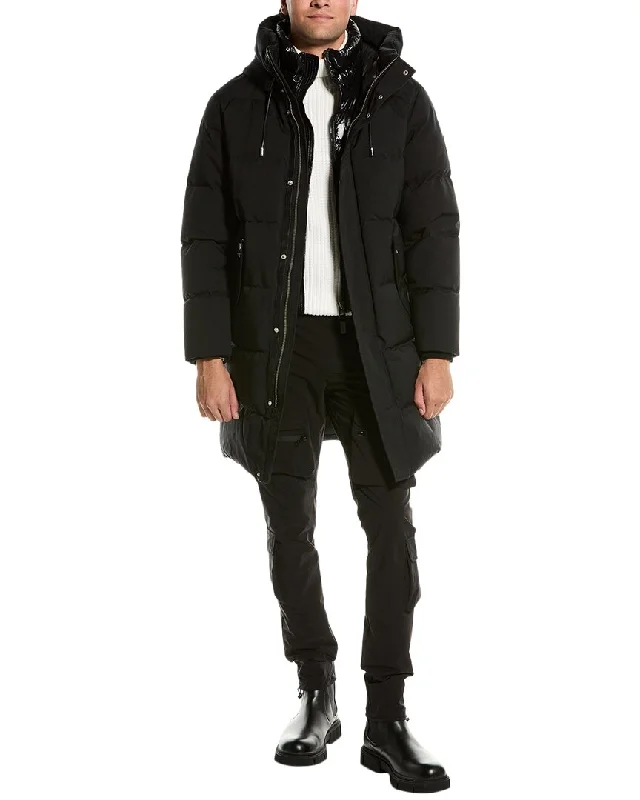 Mackage Antoine Leather-Trim Coat