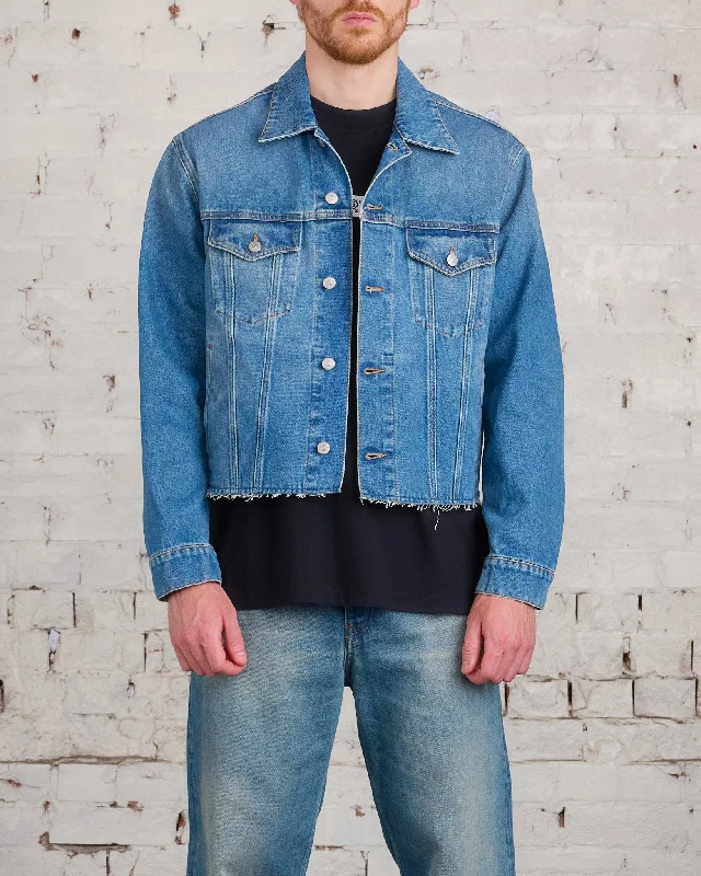 Maison Margiela MM6 Raw Edge Denim Jacket Light Blue