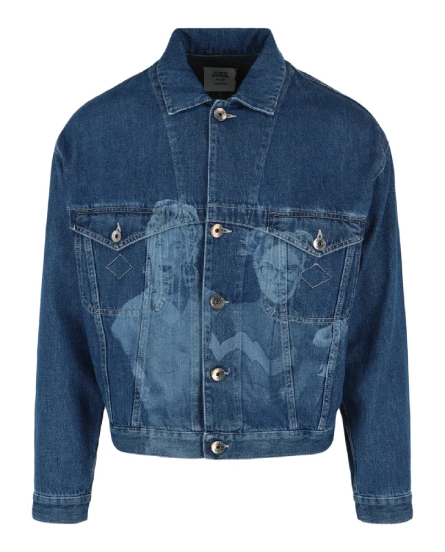 School Girls Graphic Print Denim Jacket