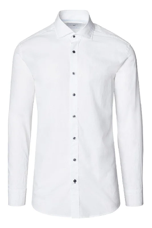 Poplin Tonal Button Dress Shirt - White