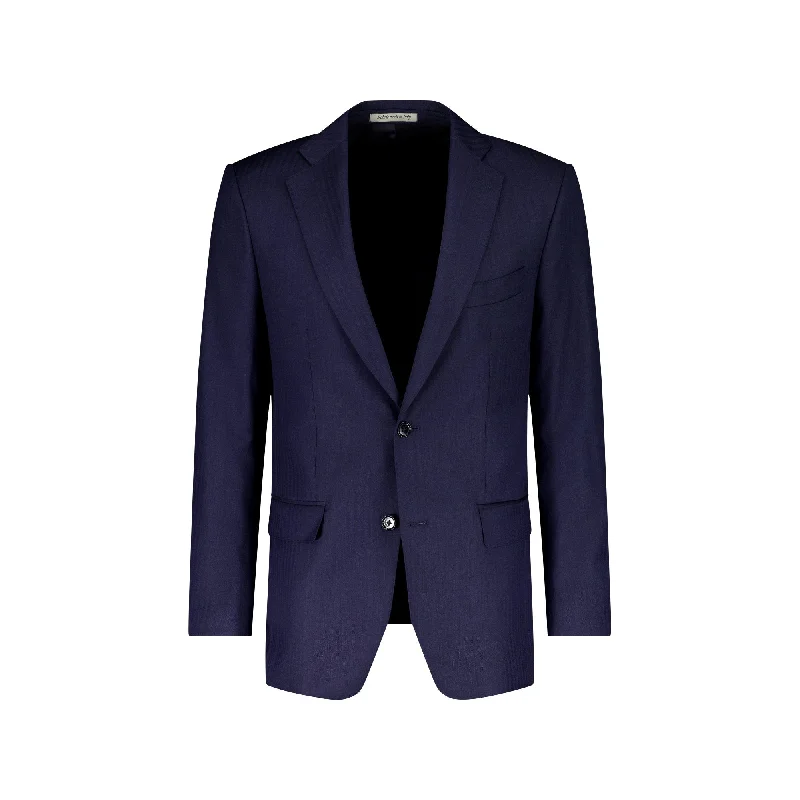 HENRY SARTORIAL H/Bone Suit NAVY REG