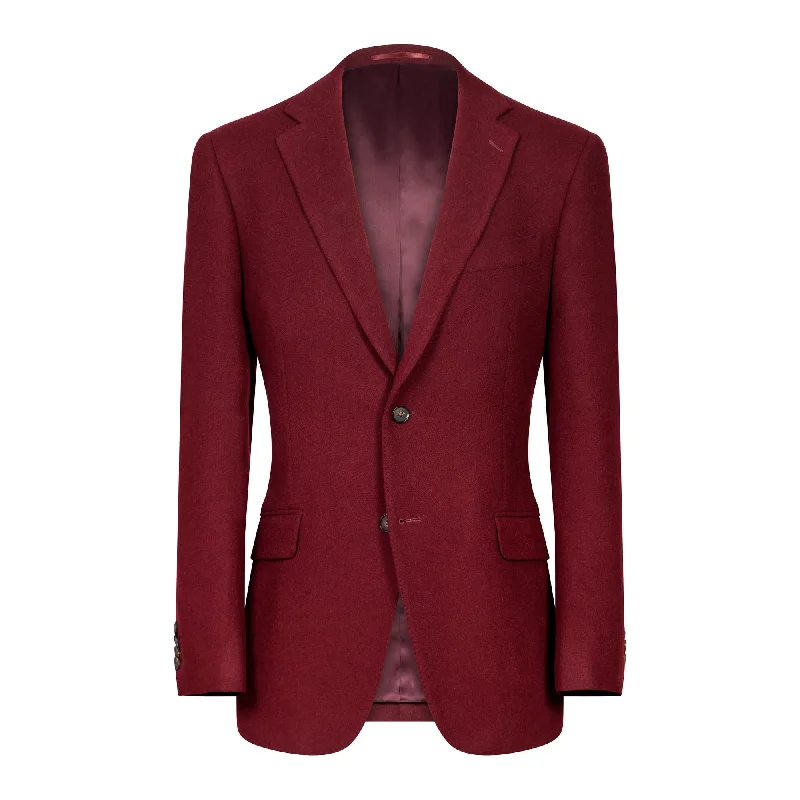 HENRY SARTORIAL Peak Lapel Blazer WINE RED REG