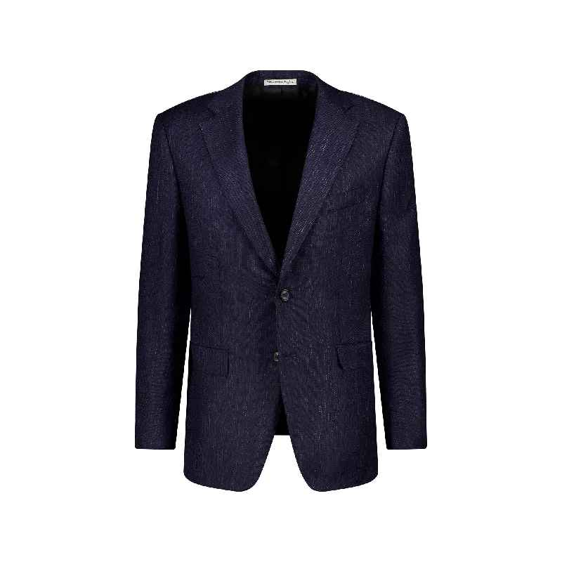 HENRY SARTORIAL DORMEUIL Wool/Silk/Linen Jacket NAVY REG