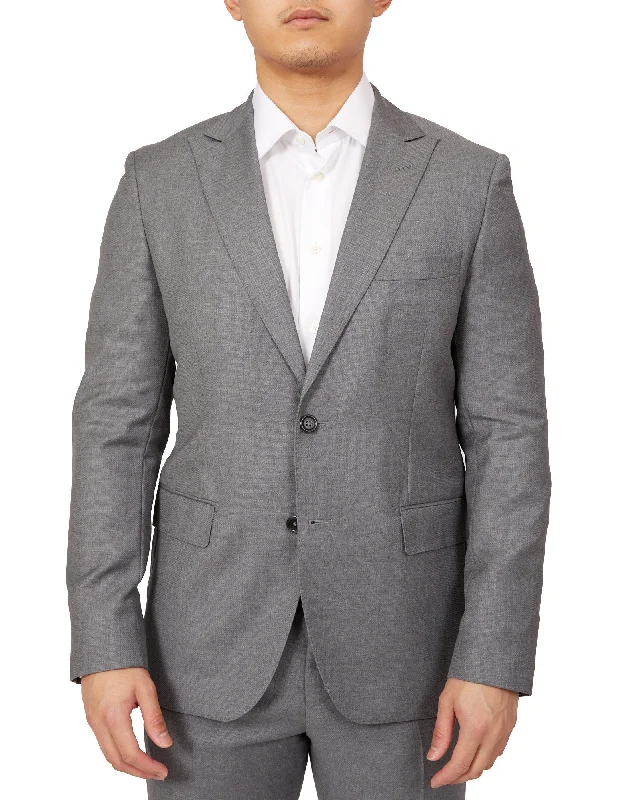 HENRY SARTORIAL Peak Lapel Micro Weave Suit GREY REG