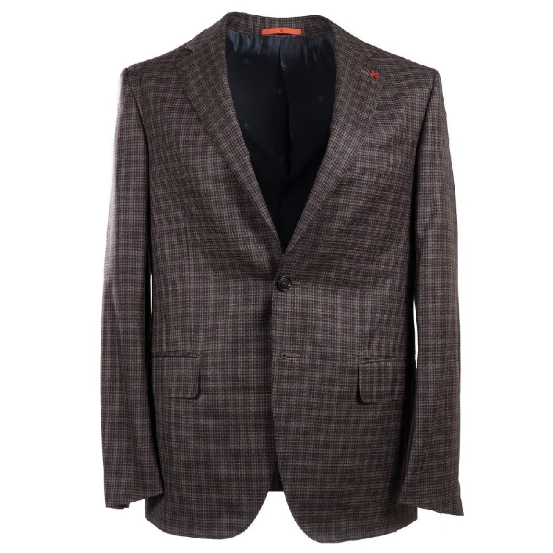 Isaia Layered Check Super 140s Wool Suit