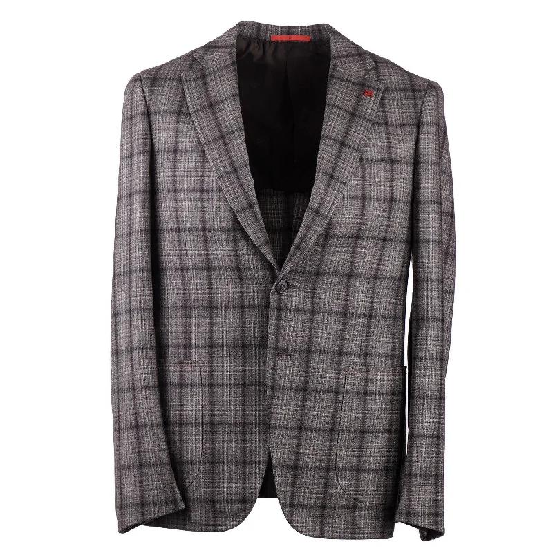 Isaia Slim-Fit Shadow Check Wool Suit