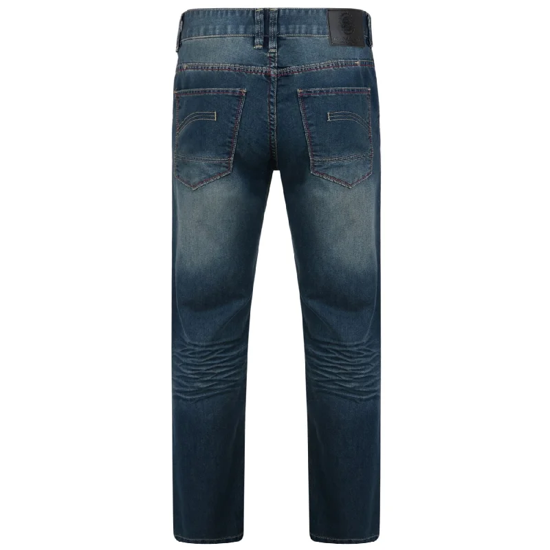 KAM Mens Regular Light Weight Mid Blue Jeans (Benito)