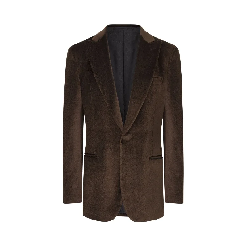 STEFANO RICCI Woven One Button Jacket BROWN