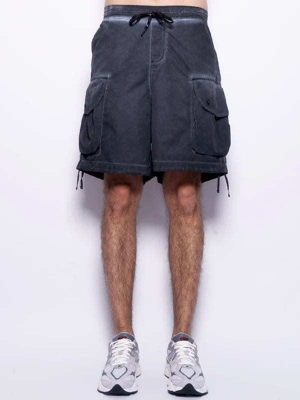 Shorts Cargo in Nylon Nero