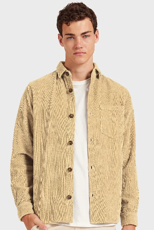 Academy Brand Lebowski Cord Overshirt Macadamia