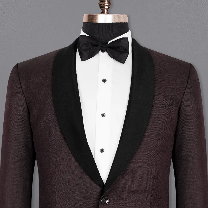 Aubergine Tuxedo Wool Rich Blazer