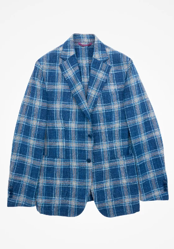 Blue and White Plaid Sport Coat