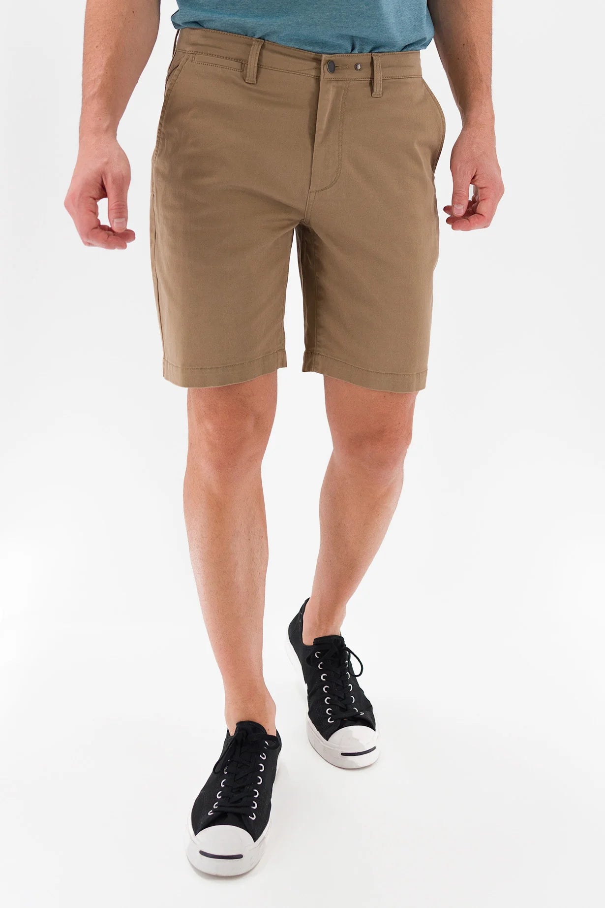 Devil Dog Stretch Twill 9 Inch Chino Shorts In Dark Khaki