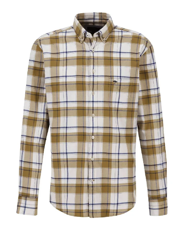 Fynch-Hatton Camel Big Checked Shirt