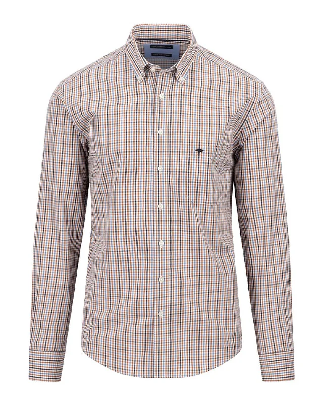 Fynch-Hatton Superfine Combi Check Beige Shirt