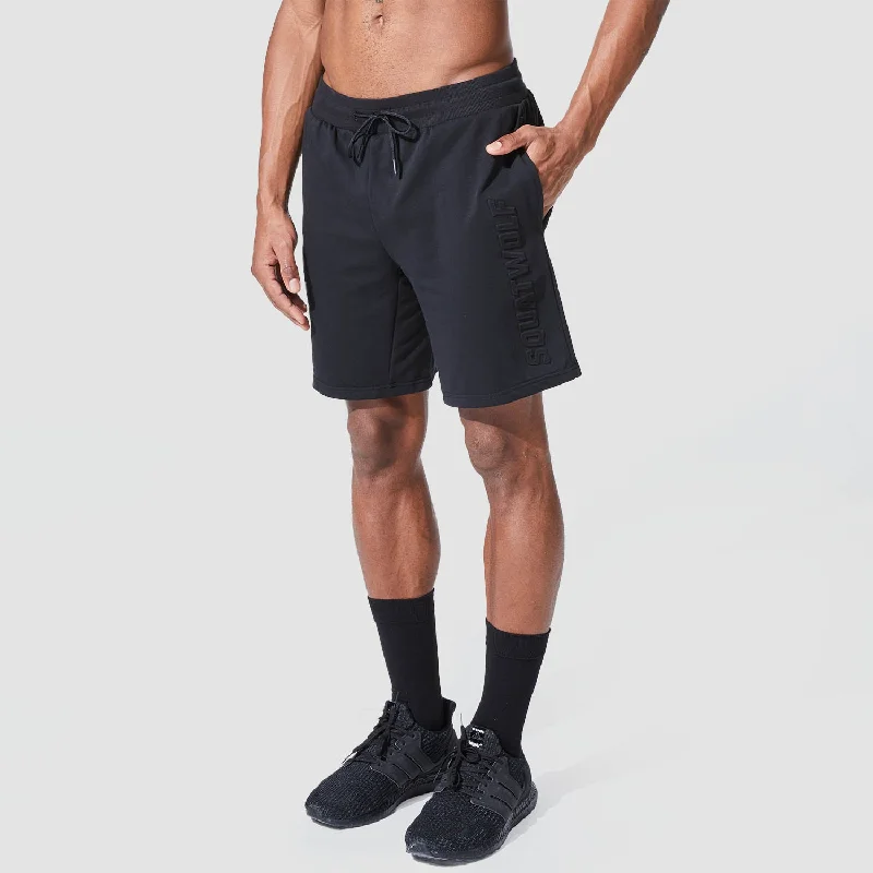 Graphic Wordmark Jogger Shorts - Black