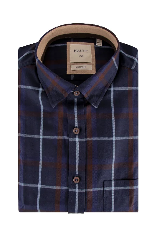 Haupt Modern Fit LS Shirt Blue Check