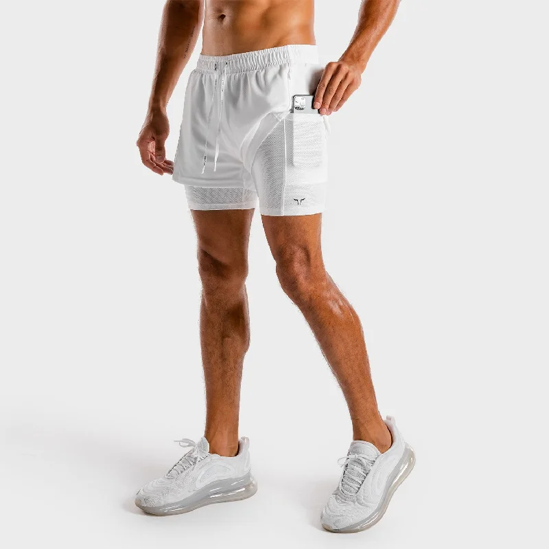 Hybrid 2-in-1 Shorts - White