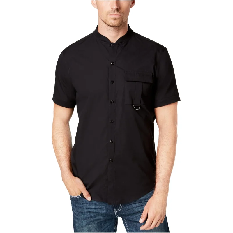 I-N-C Mens Banded Collar Button Up Shirt