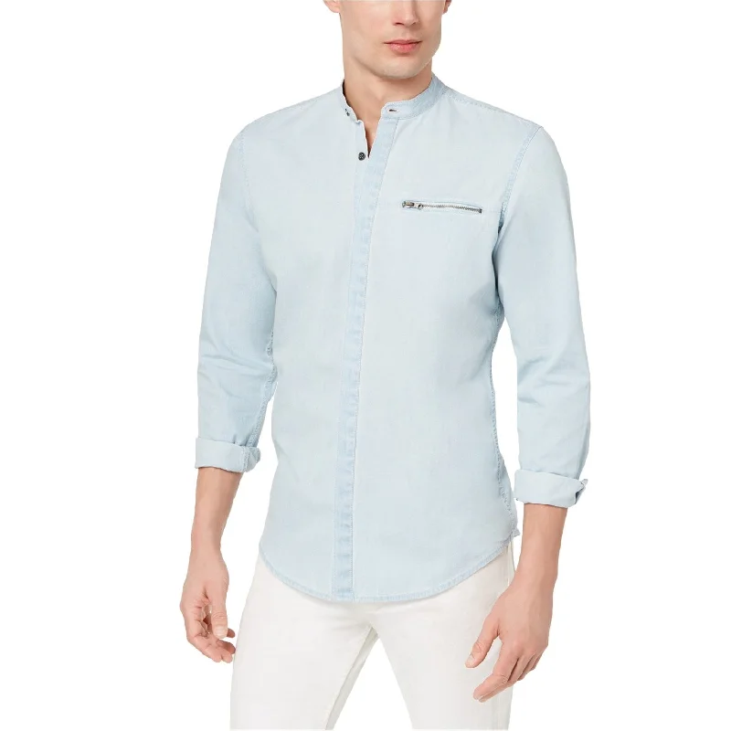 I-N-C Mens Drome Button Up Shirt, Blue, Small