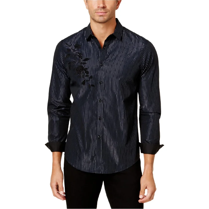 I-N-C Mens Flocked Button Up Shirt