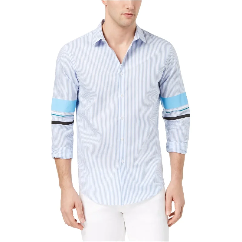 I-N-C Mens Striped Button Up Shirt