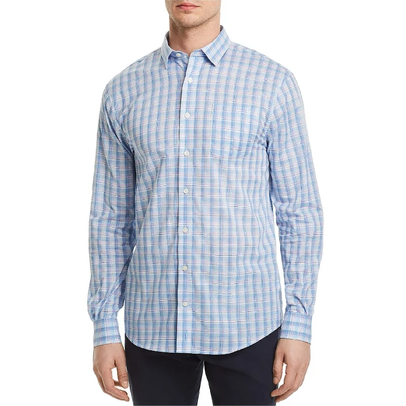 Johnnie-O Mens Marlowe Button Up Shirt, Blue, Small