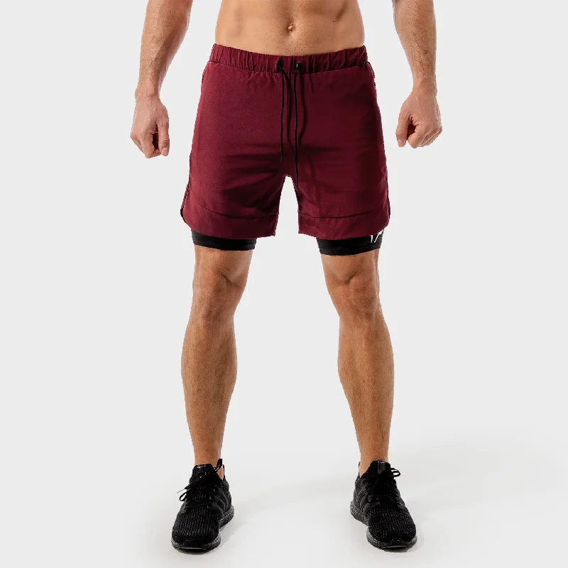 LIMITLESS 2-IN-1 SHORTS - MAROON