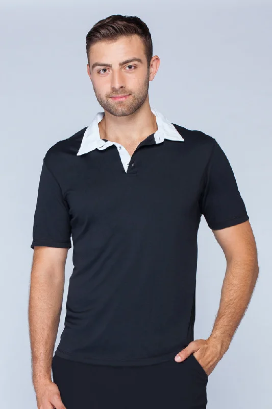 Men's Woven Collar Polo