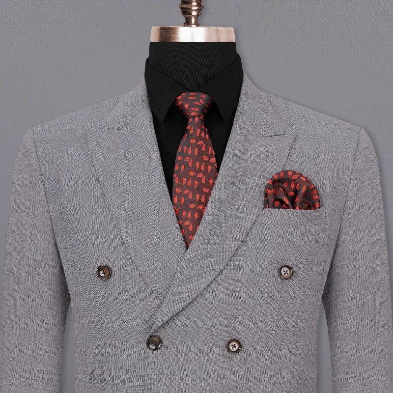 Mountain Mist Gray Double Breasted Blazer