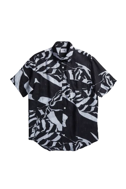 NN07 Errico Short Sleeve Shirt Black Print