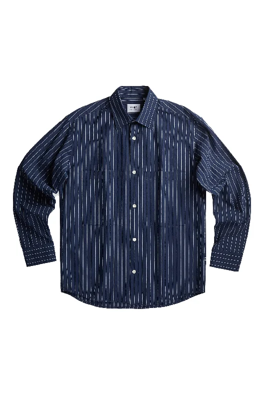 NN07 Freddy Shirt Navy Stripe