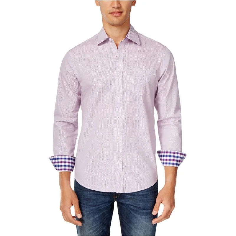 Park West Mens Diamond Long Sleeve Button Up Shirt