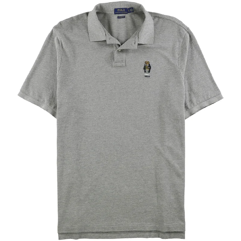 Ralph Lauren Mens Bear Rugby Polo Shirt, Grey, Medium