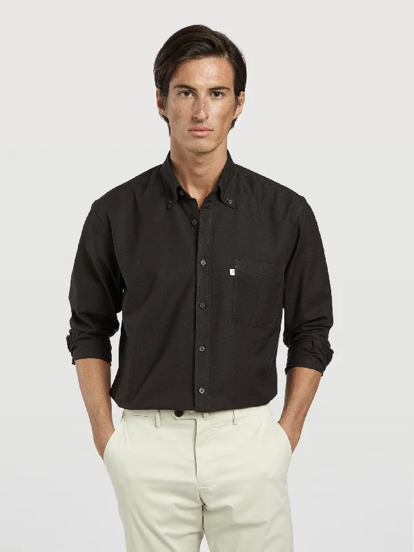 Regular fit 100%BCI cotton plain garment dye oxford shirt