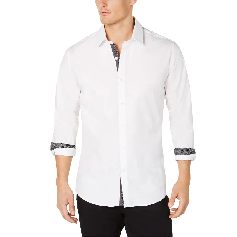 Ryan Seacrest Mens Contrast Trim Button Up Shirt