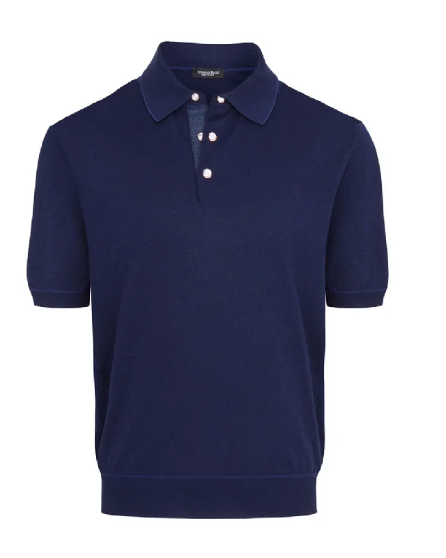 Navy Knit Polo