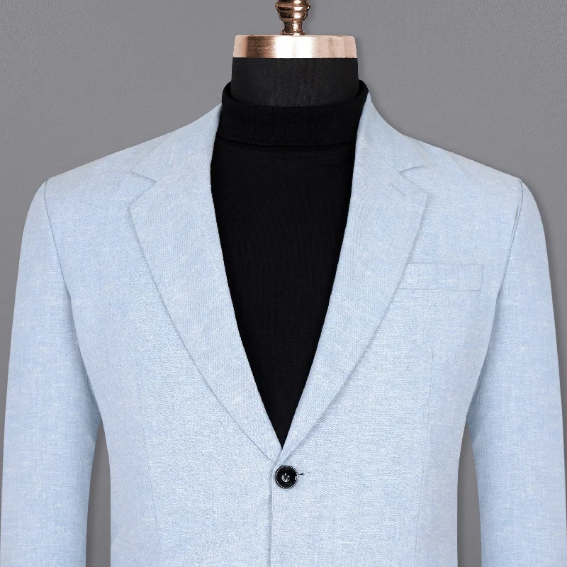 Sky Blue Luxurious Linen Blazer