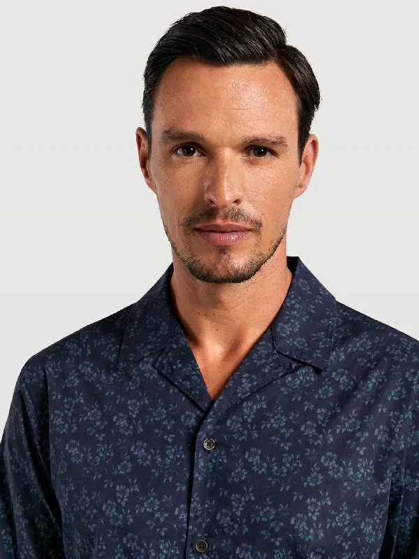 Slim fit cuba collar special edition print shirt