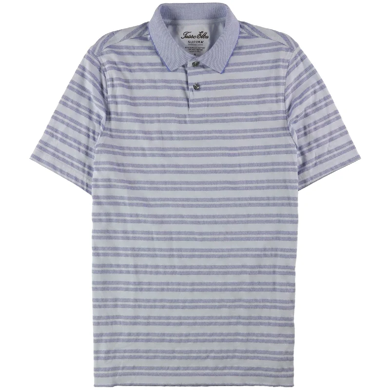 Tasso Elba Mens Striped Rugby Polo Shirt