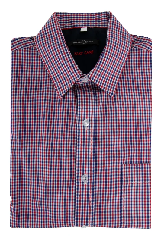 Trisco Studio Check LS Cotton Shirt Red/Blue