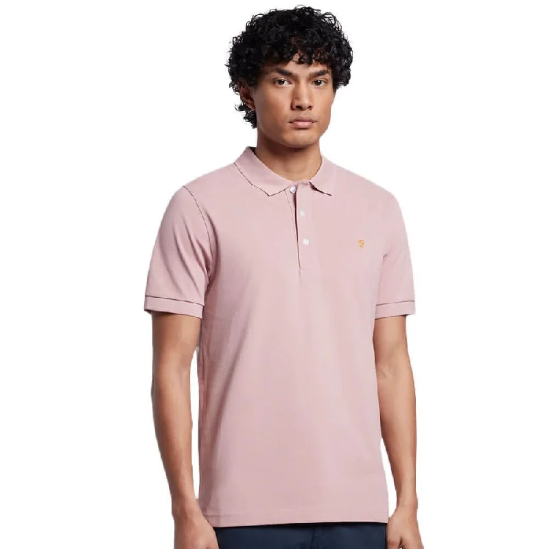 Blanes Slim Fit Short Sleeve Polo in Dark Pink