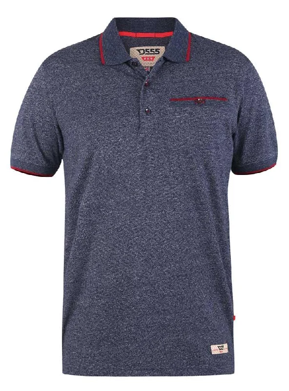 D555 Kimble Polo Shirt With Full Stripe And Chest Pocket (611108) Size 3XL-6XL, Navy Stripe