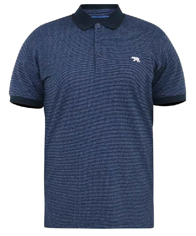 D555 Men's BRADLEY-Short Sleeve Jacquard Jersey Polo With Embroidery in Navy, 3XL to 6XL