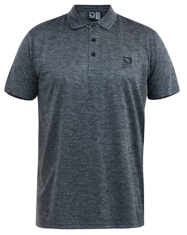 D555 Men's HATFORD-Dry Wear Polyester Open Cuff Polo in Charcoal, 3XL to 6XL