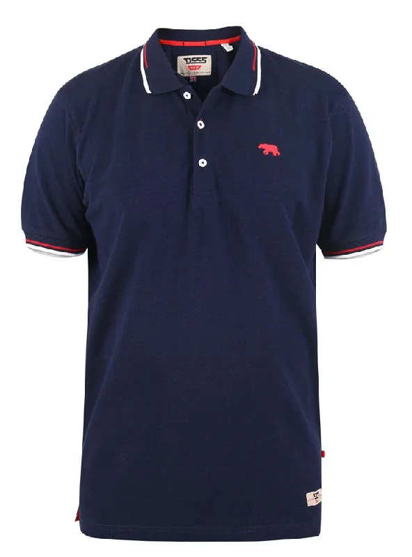 D555 Stanbridge Polo Shirt With Embroidery And Tipping On Collar And Cuffs (611102) Size 3XL-6XL, Navy