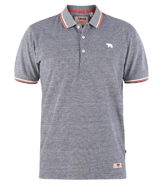 D555 Wilcot Polo Shirt With Chest Embroidery And Double Tipped Collar And Cuffs (611107) Size 3XL-6XL, Charcoal