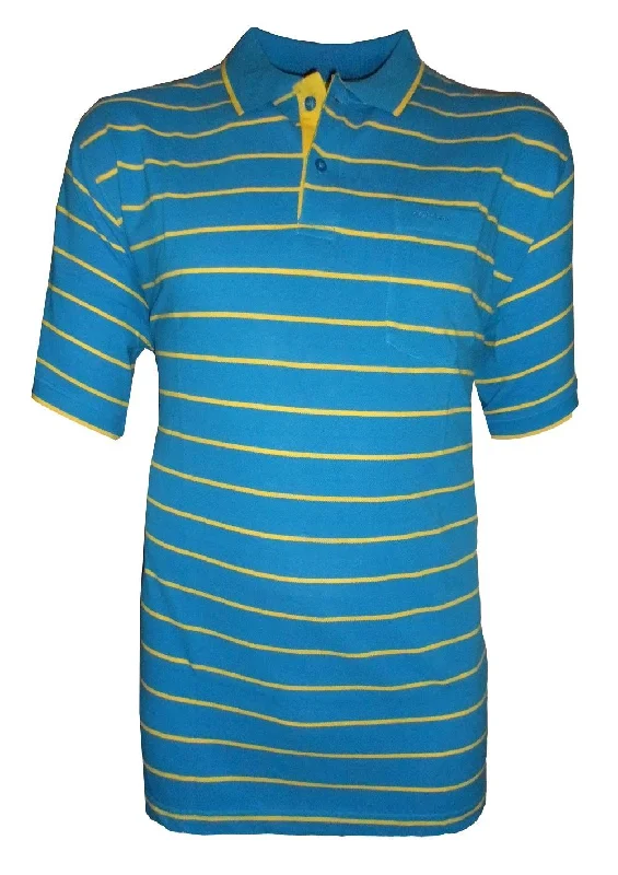 Espionage Mens Premium Cotton Striped Pique Polo Shirt (P125) in 2XL to 5XL